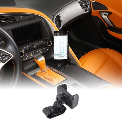 حامل هاتف السيارة Qiosreui لـ C7 Corvette 2014-2019، حامل الهاتف الخلوي الجانبي للوحة المركزية، مشبك تثبيت الهاتف مضاد للسقوط بدون استخدام اليدين (النوع D) in Saudi Arabia