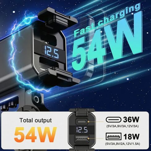 Aluminum Motorcycle Phone Charger SAE to USB Adapter Type C and USB 3.0 in Kuwait