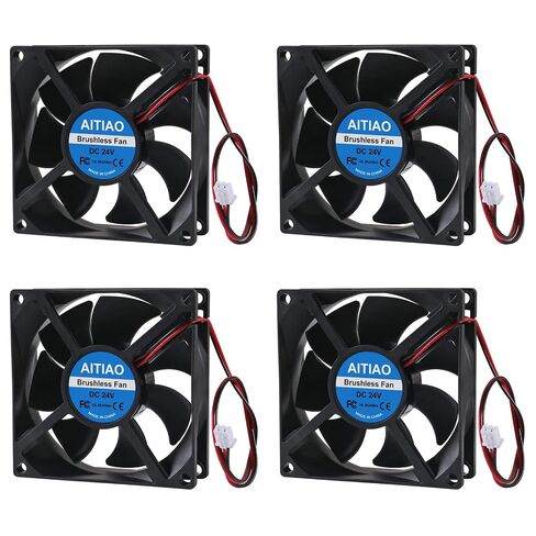4PCS 80mm Fan 24V DC Brushless Cooling Fan 80mm 3.15 inch 2 Pin XH-2.54 8025 High Performance Cooling Fans for Computer Case CPU Cooler RV Refrigerator in Kuwait