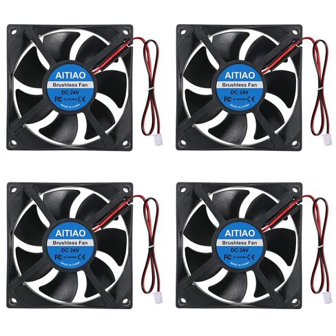 4PCS 80mm Fan 24V DC Brushless Cooling Fan 80mm 3.15 inch 2 Pin XH-2.54 8025 High Performance Cooling Fans for Computer Case CPU Cooler RV Refrigerator in Kuwait