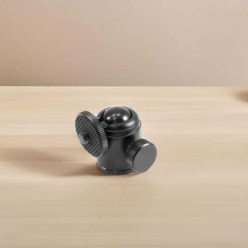 2pcs Metal Camera Ball Head Mount 1/4 3/8 Threads | 360 Degree Rotating, Tilt Swivel Control, Black Aluminum Alloy, for Cameras and LED Video Lights in Kuwait