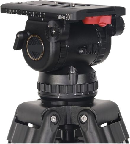 Video 20 30KG Broadcast Head Fluid Geared Heavy Duty Pro Video Camera Tripod 100mm Bowl Pan Bar in Kuwait