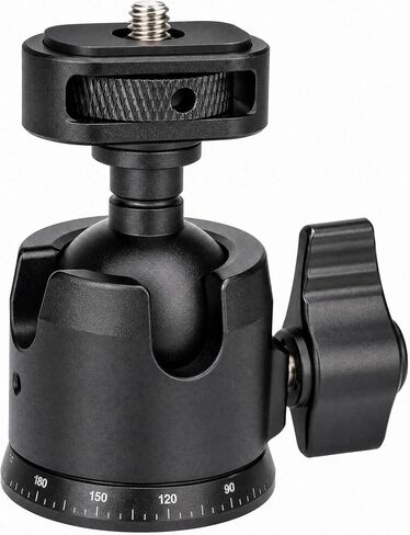 Zeadio Professional Camera Ball Head, 360° Panoramic Rotation Aluminum Tripod Head with Locking Knob & 1/4" Screw Mount, for DSLR, Mirrorless Camera, Fill Light, Microphone, Action Camera etc in Kuwait