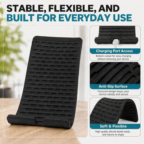 2 Pack Silicone Phone Stand Foldable Flexible Multi-Angle Adjustable Holder in Kuwait