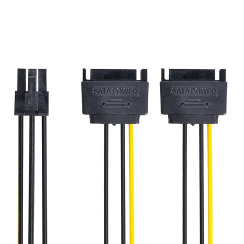 xiwai Dual Two SATA 15 Pin Male to 6 Pin Female Card PCI-e Express Graphics Video Card Power Cable 15cm in Kuwait