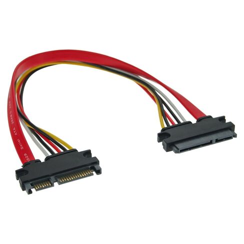 xiwai Up Angled 7+15 22 Pin SATA SATA III 3.0 Male to Female Extension Cable Data Power 30cm in Kuwait
