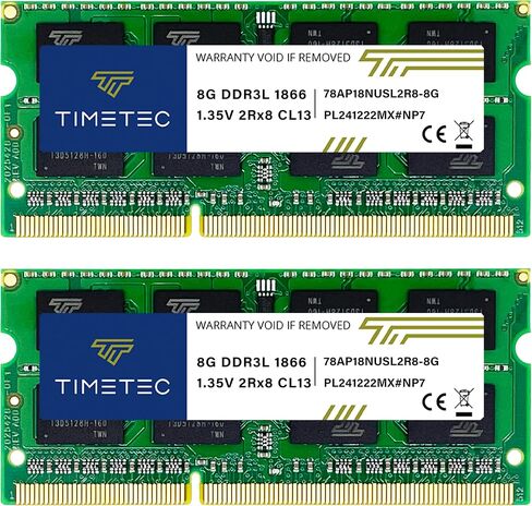 Timetec 16GB KIT(2x8GB) DDR3L / DDR3 1866MHz PC3L-14900 / PC3-14900 Non-ECC Unbuffered 1.35V / 1.5V CL13 2Rx8 Dual Rank 204 Pin SODIMM Laptop Notebook PC Computer Memory RAM Module Upgrade in Saudi Arabia
