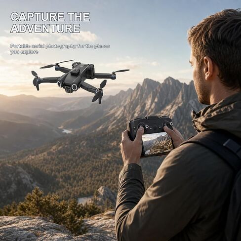 GPS Drone with Screen Controller, Foldable Brushless Quadcopter in Kuwait