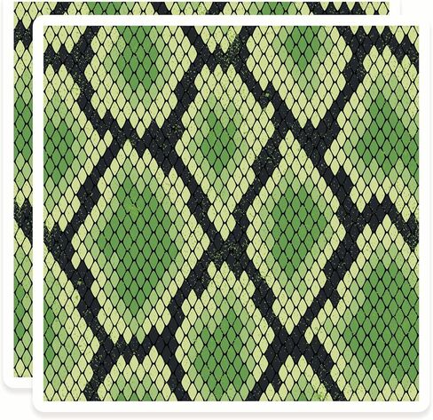 Green Snake Skin Pattern Stickers - Alternative Reptilian Design - Grunge Aesthetic Animal Print Decal - 2 Pack - 5 Inch Design - Smooth Surface Vinyl Stickers - Printed in the USA - IHS21963 in Kuwait