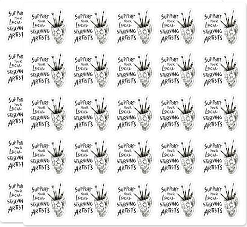 Support Your Local Starving Artists Skull Funny 50 Pack 1 Inch Stickers in Kuwait