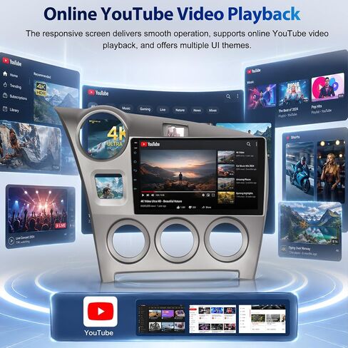 Car Radio Upgrade for Toyota Matrix 2009-2014, DSP, Carplay, YouTube Online in Kuwait