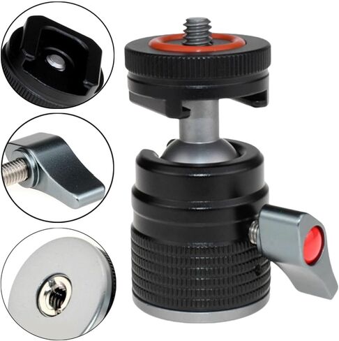 Tripod Ball Head 360 Degree Rotatable Mini Ball Head Mount Adapter Panoramic Tripod Head Camera Hot Shoe Mount Phone Tripod Mount Plug and Play Setup, T31D in Kuwait