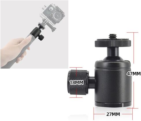Healeved Mini Ball Head Flash Bracket 1/4 Inch Aluminum Alloy Black in Kuwait