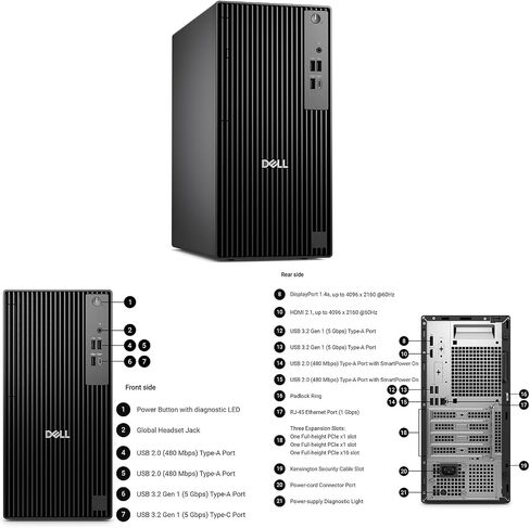 Dell Pro QCT1250 Desktop, New OptiPlex Version, Intel Core I5-14500, up to 5.0 GHz 32GB DDR5 2TB SSD, DisplayPort+ HDMI, USB-C, Windows 11 Pro, with Keyboard & Mouse in Kuwait