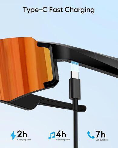 CJkao Smart Glasses with Camera, Bluetooth Music, AI Camera Glasses, Video Recording, Voice Assistant Control for Outdoor Sports in Kuwait