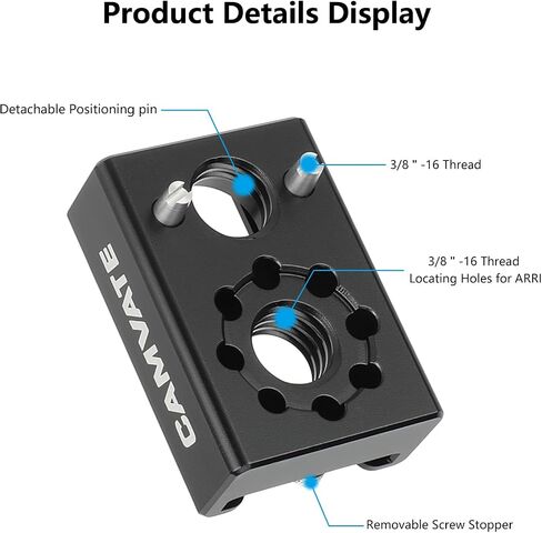 CAMVATE 3/8"-16 Anti-Twist Mount to Shoe Adapter-3978 in Kuwait