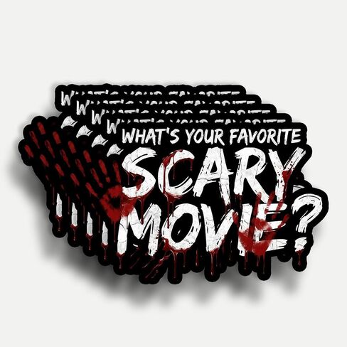 (5Pcs) What's Your Favorite Scary Movie Sticker 3 inch, Decor Gift for Halloween Waterproof Stickers Waterproof Vinyl Decal for Laptop, Water Bottles, Car, Phone in Kuwait