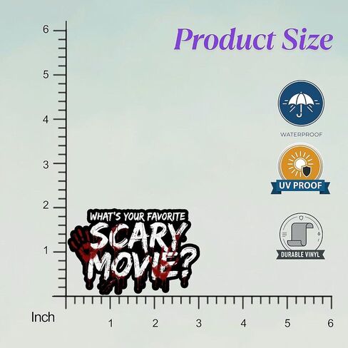 (5Pcs) What's Your Favorite Scary Movie Sticker 3 inch, Decor Gift for Halloween Waterproof Stickers Waterproof Vinyl Decal for Laptop, Water Bottles, Car, Phone in Kuwait