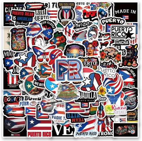 122PCS Puerto Rico Sticker Pack,Flag Graffiti Waterproof Vinyl Decals for Water Bottle Phone Scrapbooking Laptop Bike Skateboard Box Keyboard for Teens Kids Boys Girls Party Decorations(Puerto Ricos) in Kuwait