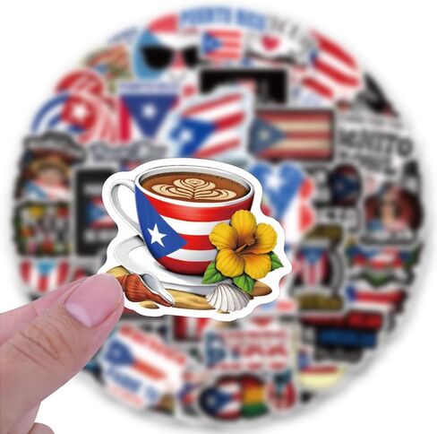 122PCS Puerto Rico Sticker Pack,Flag Graffiti Waterproof Vinyl Decals for Water Bottle Phone Scrapbooking Laptop Bike Skateboard Box Keyboard for Teens Kids Boys Girls Party Decorations(Puerto Ricos) in Kuwait