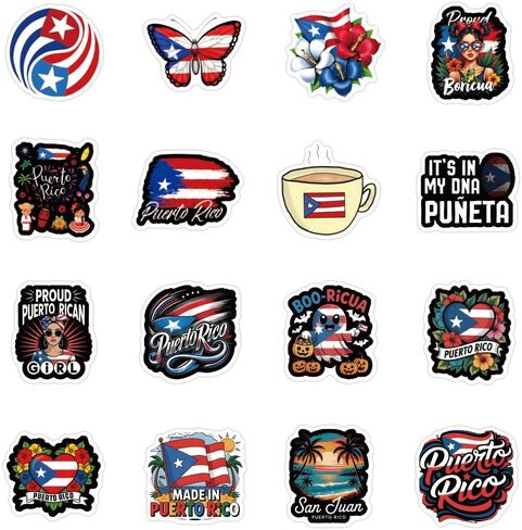 122PCS Puerto Rico Sticker Pack,Flag Graffiti Waterproof Vinyl Decals for Water Bottle Phone Scrapbooking Laptop Bike Skateboard Box Keyboard for Teens Kids Boys Girls Party Decorations(Puerto Ricos) in Kuwait