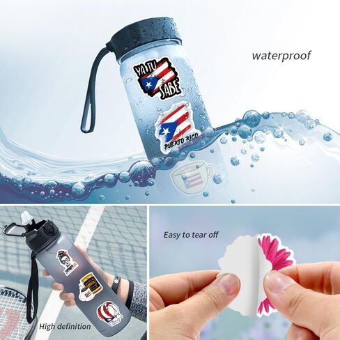 122PCS Puerto Rico Sticker Pack,Flag Graffiti Waterproof Vinyl Decals for Water Bottle Phone Scrapbooking Laptop Bike Skateboard Box Keyboard for Teens Kids Boys Girls Party Decorations(Puerto Ricos) in Kuwait