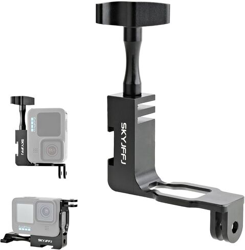 90 Degree Aluminum Vertical Mount Bracket Adapter for GoPro Hero 13 12 11 10 9 Action Camera Black (Plum Blossom) in Kuwait