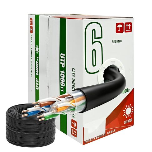 Cat6 Direct Burial Ethernet Cable 1000ft, UTP, Outdoor Waterproof in Kuwait
