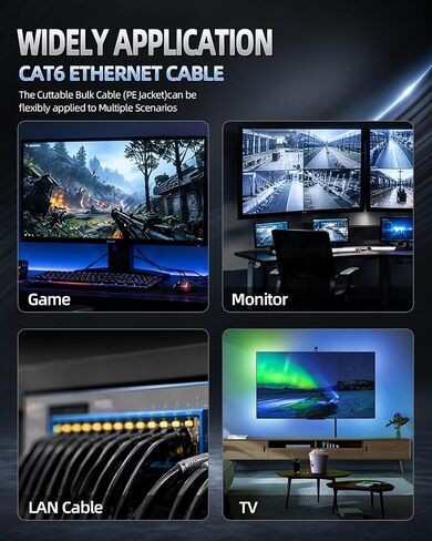 Cat6 Direct Burial Ethernet Cable 1000ft, UTP, Outdoor Waterproof in Kuwait