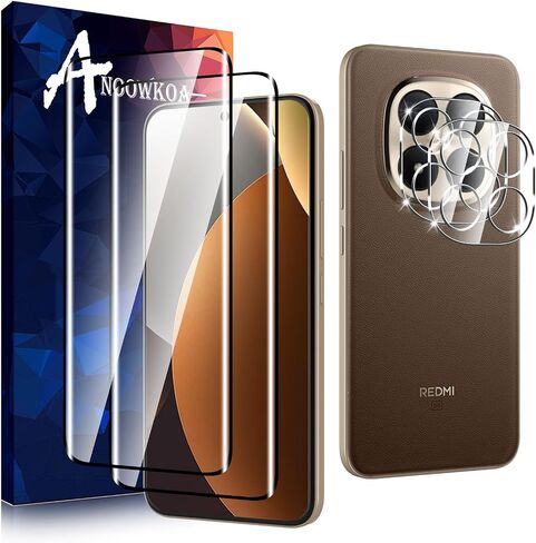 Anoowkoa 2 Pack for Xiaomi Redmi Note 15 Pro+/Note 15 Pro Plus 5G Screen protector with Camera Lens protector Tempered Glass.9H Hardness.Anti-Fingerprint.No Air-Bubbles.Easy Installation in Kuwait