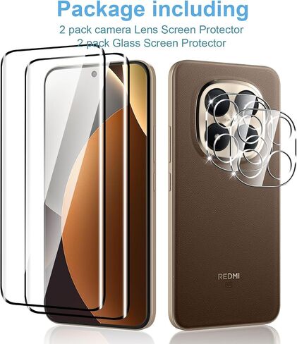 Anoowkoa 2 Pack for Xiaomi Redmi Note 15 Pro+/Note 15 Pro Plus 5G Screen protector with Camera Lens protector Tempered Glass.9H Hardness.Anti-Fingerprint.No Air-Bubbles.Easy Installation in Kuwait