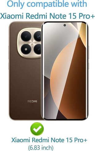 Anoowkoa 2 Pack for Xiaomi Redmi Note 15 Pro+/Note 15 Pro Plus 5G Screen protector with Camera Lens protector Tempered Glass.9H Hardness.Anti-Fingerprint.No Air-Bubbles.Easy Installation in Kuwait