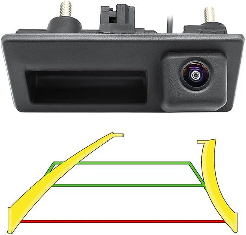 AHD 1080P Dynamic Trajectory Trunk Handle Backup Camera, for Audi A4L A5 A3 Q3 Q5 RS6 for VW Passat Tiguan Jetta Sharan Touareg Lavida Skoda, Reverse Rear View Cam TTXSCAM-SP01 in Kuwait