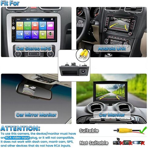 AHD 1080P Dynamic Trajectory Trunk Handle Backup Camera, for Audi A4L A5 A3 Q3 Q5 RS6 for VW Passat Tiguan Jetta Sharan Touareg Lavida Skoda, Reverse Rear View Cam TTXSCAM-SP01 in Kuwait