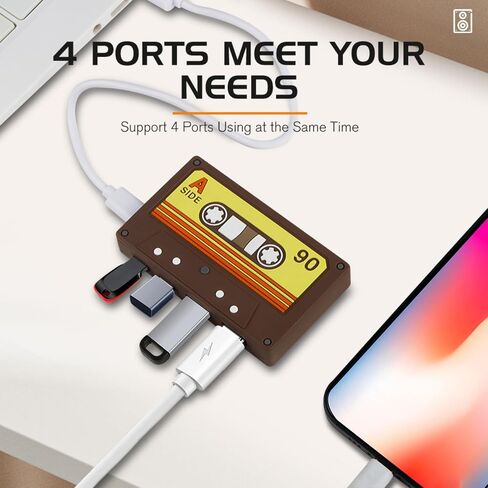 Retro Styles USB3.0 Type C Hubs Multifunctional 4 Port in Kuwait