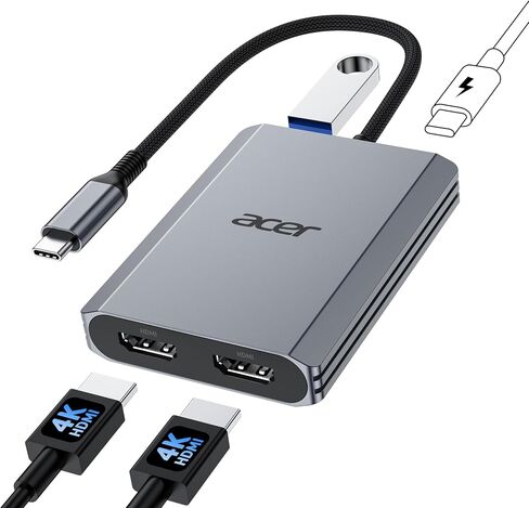 Acer 4-in-1 USB C Hub bundel with USB C to HDMI 2.1 Cable 6.6FT (8K@60Hz 4K@240Hz) in Kuwait