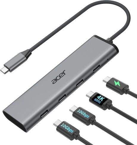 Acer 10Gbps USB C Hub with 4K@60Hz USB-C Display Bundle with USB C to HDMI 2.1 Cable 6.6FT (8K@60Hz 4K@240Hz) in Kuwait
