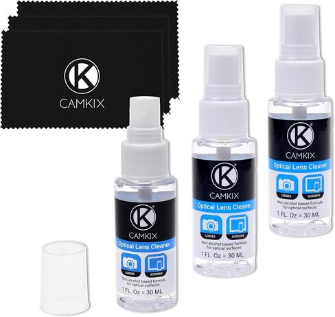 Camkix Lens and Screen Cleaning Kit - 2X Cleaning Spray 2X Microfiber Cloth - Perfect to Clean The Lens of Your DSLR and Compatible with Your Camera, Smartphone, Tablet, Notebook, etc. in Kuwait