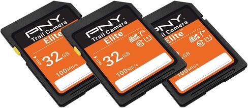 PNY 32GB Elite U1 V10 SDHC Trail Camera Flash Memory Card 3-Pack, UHS-I in Kuwait