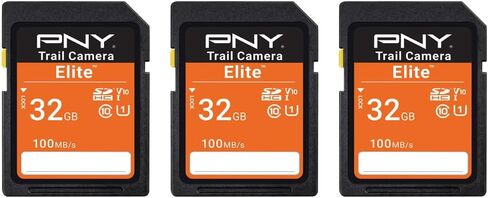 PNY 32GB Elite U1 V10 SDHC Trail Camera Flash Memory Card 3-Pack, UHS-I in Kuwait