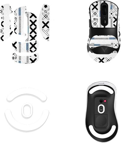 NOUKAJU Mouse Grip Tape Full Coverage for Rapoo VT3PRO MAX, Self-Adhesive Sweat-Resistant Professional Mice Upgrade Kit,Mouse Feet Skates(Foot pad + White Mouse Grip Tape) in Kuwait
