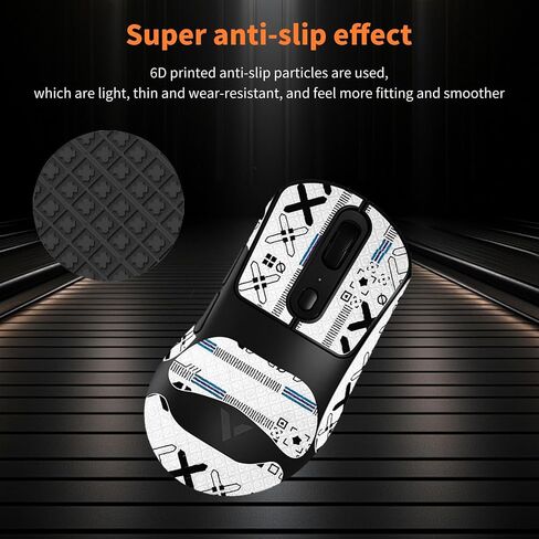 NOUKAJU Mouse Grip Tape Full Coverage for Rapoo VT3PRO MAX, Self-Adhesive Sweat-Resistant Professional Mice Upgrade Kit,Mouse Feet Skates(Foot pad + White Mouse Grip Tape) in Kuwait