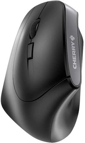 Cherry MW 4500 Left Wireless Ergonomic Mouse - Optical - Wireless - 2.40 GHz - Black - USB - 1200 dpi - Scroll Wheel - 6 Button(s) - 2 Programmable Button(s) - Left-Handed Only (Renewed) in Kuwait