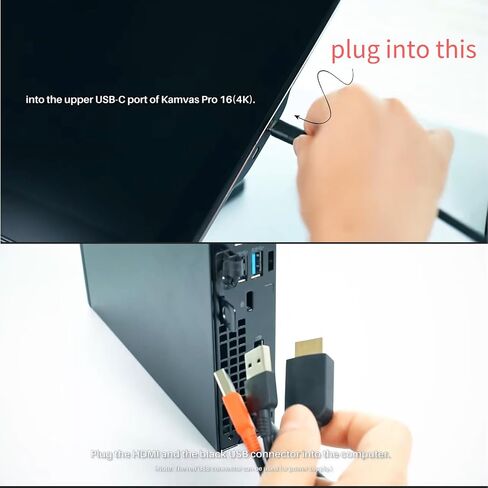3-in-1 Cable Suitable for Huion Kamvas Pro 16 4K/Kamvas Pro 16 Plus 4K UHD Graphics Drawing Tablet, Not Compatible with Kamvas Pro 16 in Kuwait