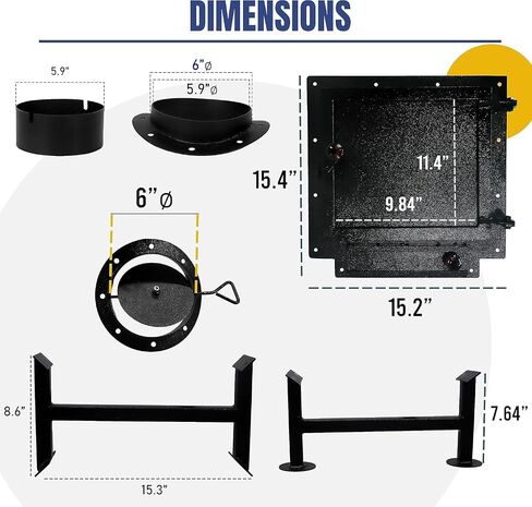 Double Barrel Stove Kit for 30 to 55 Gal Drum, Heavy Duty Steel in Kuwait
