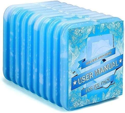 10pcs Slim Ice Packs Quick Cooling & Long-Lasting for Lunch Box | Lunch Bags | Freezer Packs Reusable Cool Pack | Ice Packs for Office/Jobsite/Camping/Beach/Picnics/Golf in Kuwait