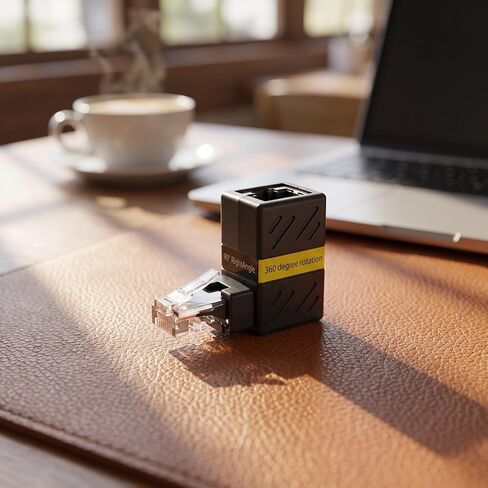Sosoport Rj45 Male to Female 360 Rotatable Right Angle Ethernet Adapter in Kuwait