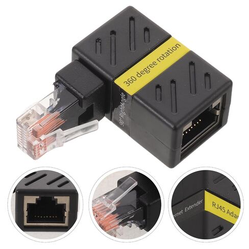 Sosoport Rj45 Male to Female 360 Rotatable Right Angle Ethernet Adapter in Kuwait
