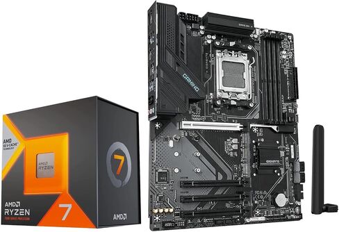 Micro Center CPU Motherboard Memory Combo: AMD Ryzen 7 7800X3D CPU Processor + GIGABYTE B850 Gaming Motherboard + KLEVV Urbane V RGB DDR5 32GB 6000MHz CL30 Ram Memory White in Kuwait