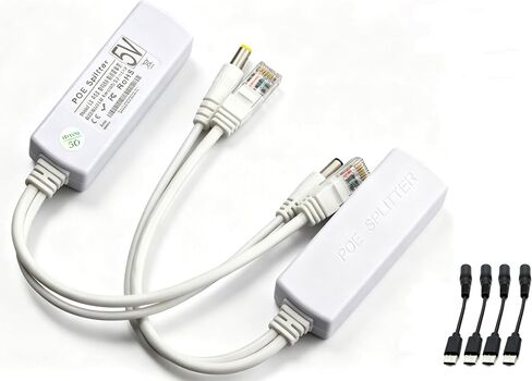 4 Pcs PoE Splitter (B0525) 5V 12W Output, With Type‑C Converter 100M 44-57V in Kuwait